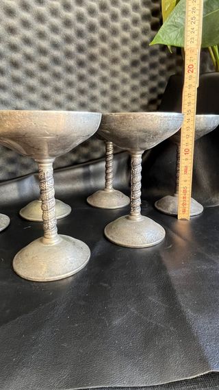 Copas Angulo .vintage metalicas - 6 uds