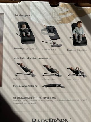 Hamaca BabyBjörn Bliss + bolsa de transporte + juguete original