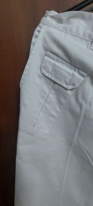 Lote 2 pantalones de trabajo blanco multibolsillos