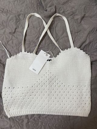 Top Mango blanco talla 3