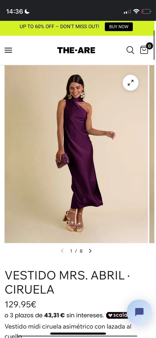Vestido midi The-Are asimétrico - morado XS