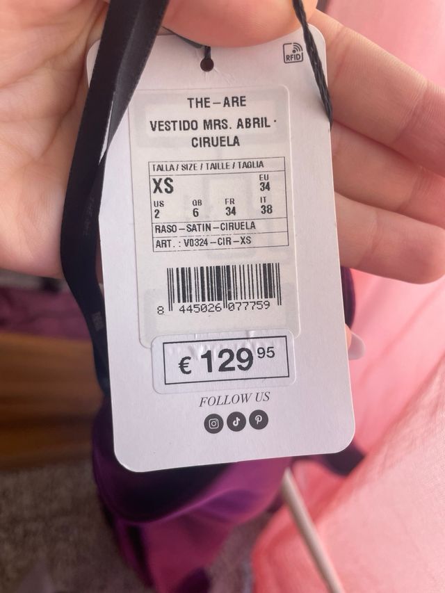 Vestido midi The-Are asimétrico - morado XS