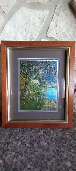 Quadro vintage paesaggio 25x30cm