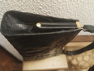 Bolso negro piel cocodrilo