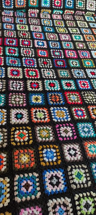 Colcha crochet  de lana