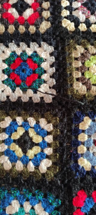 Colcha crochet  de lana