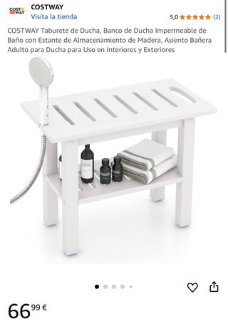 NUEVO Taburete Ducha Blanco 