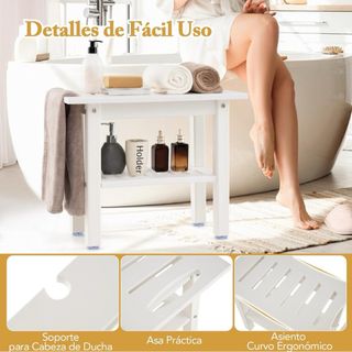 NUEVO Taburete Ducha Blanco 