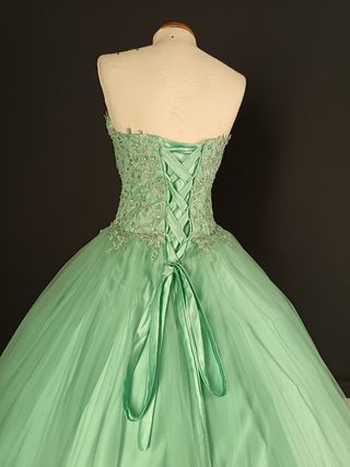 Alquiler Vestido Quinceañera Verde Pastel