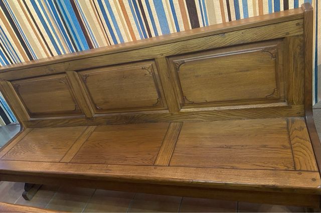 Banco baúl de roble macizo