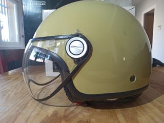 Casco moto JET LEM verde oliva