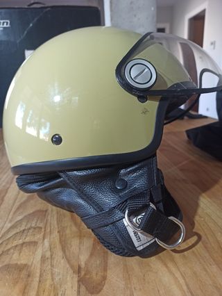 Casco moto JET LEM verde oliva