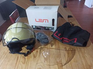 Casco moto JET LEM verde oliva