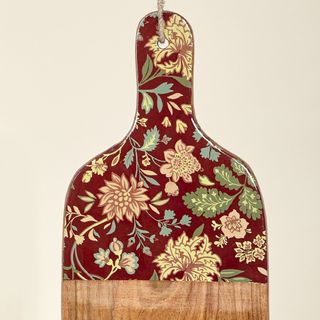NUEVO  Tabla madera floral - Rojo Burdeos