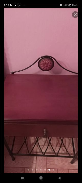 Mesitas noche forja madera