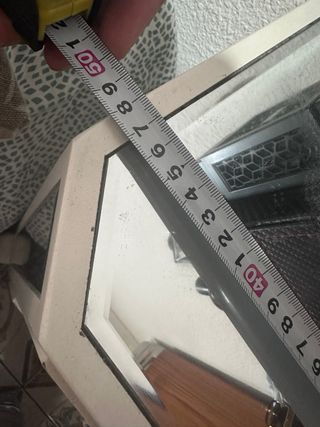 Mesita noche blanca plata espejo