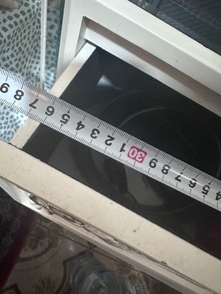 Mesita noche blanca plata espejo