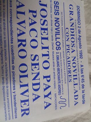 Cartel y fotos Taurino Alicante  Alvaro Oliver