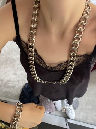 Cadena y pulsera XL plata
