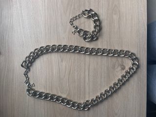 Cadena y pulsera XL plata