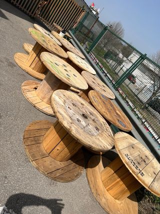 MESAS BOBINAS CARRETE MADERA CABLE CHILLPALET