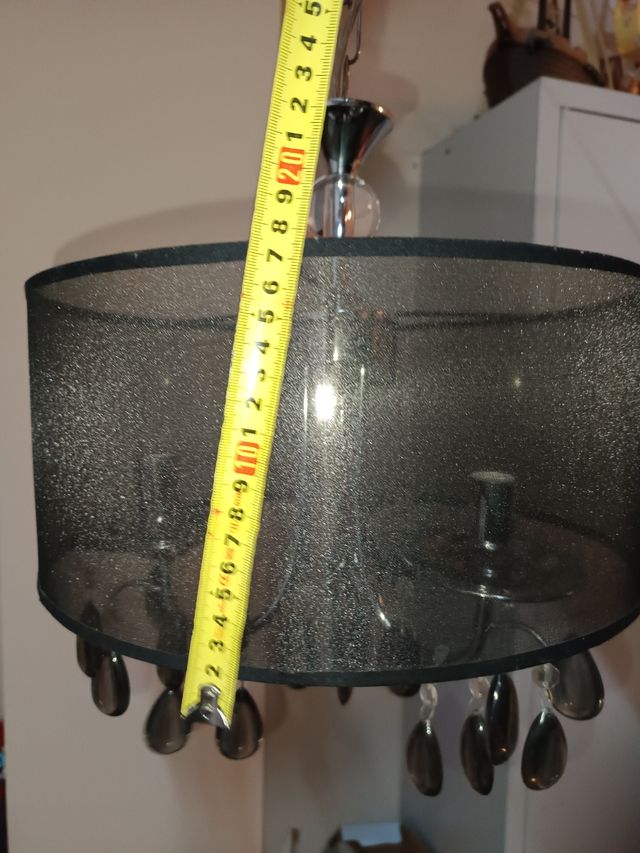 Lampara techo moderna - negra y plateada