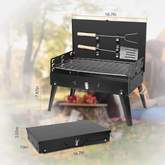 Parrilla Portátil Plegable - Negra