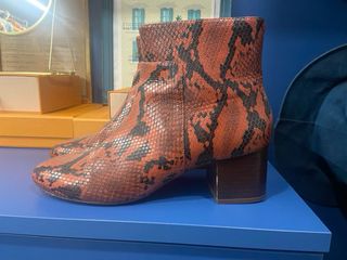 Botines Mango serpiente marrón-naranja