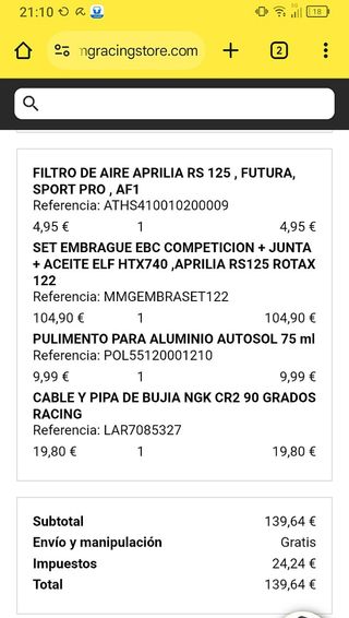 Aprilia RS 125 2T - Culo Avispa