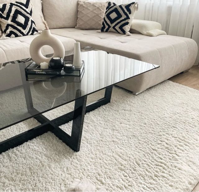 Mesa centro Plam cristal negro