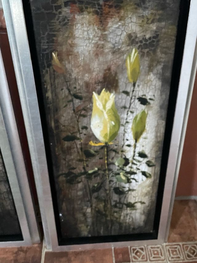 Dos cuadros alargados de pintores