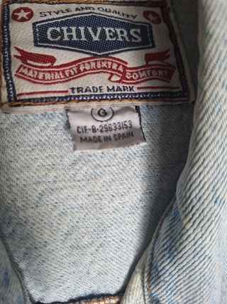 Cazadora vintage  vaquera Chivers azul talla g