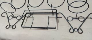 Maceteros, perchero y portavelas metal negro