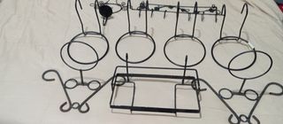 Maceteros, perchero y portavelas metal negro