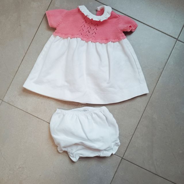 Conjunto bebé niña rosa y blanco