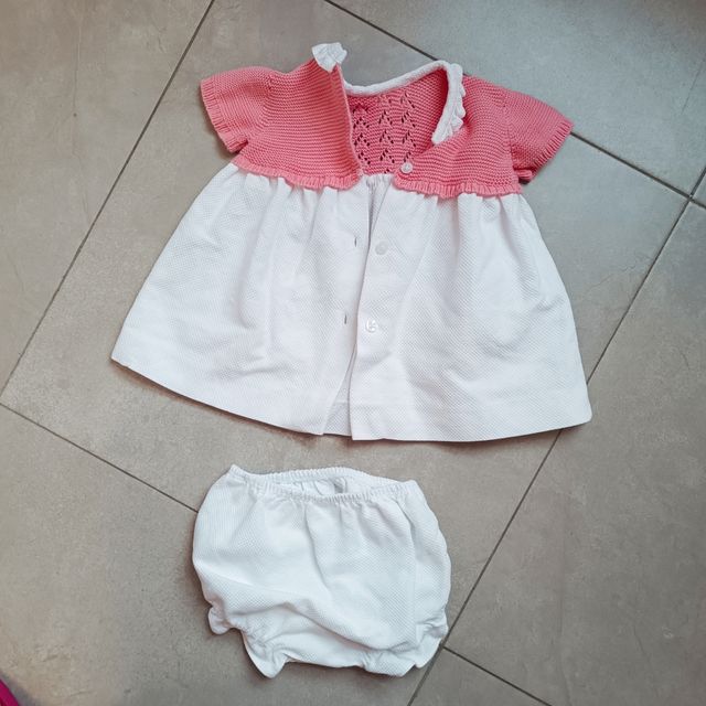 Conjunto bebé niña rosa y blanco