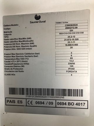 Caldera Saunier Duval Thema F 24 Nox