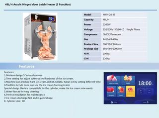 Máquina helados, mantecadora helados de sobremesa