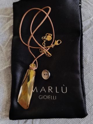 Collana Swarovski oro e marrone