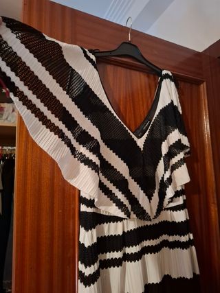 Vestido Sfera rayas blanco-negro - Talla 38.