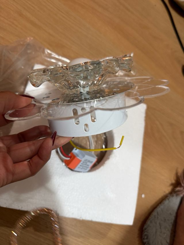 Lámpara flor vidrio moderna