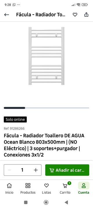 2 Toalleros radiador Fácula 110x50cm, y 80,3x50cm