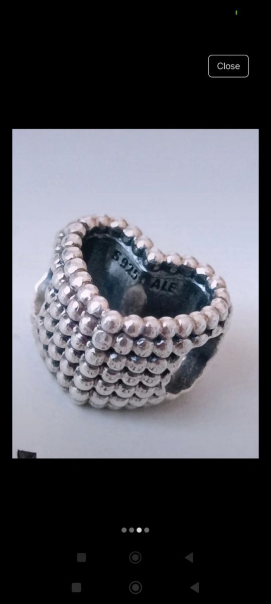 Charm Pandora corazón plata