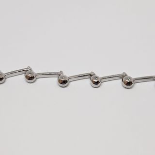 Pulsera Oro Blanco Articulada Botones Brillantes