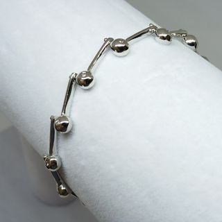 Pulsera Oro Blanco Articulada Botones Brillantes