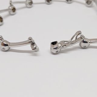 Pulsera Oro Blanco Articulada Botones Brillantes