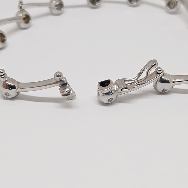 Pulsera Oro Blanco Articulada Botones Brillantes