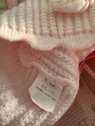 Abrigo y gorro bebé niña rosa