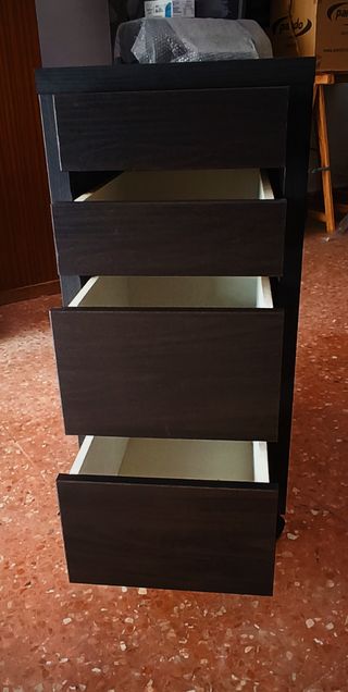 Cajonera 4 cajones - marrón oscuro