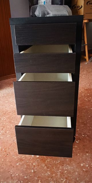 Cajonera 4 cajones - marrón oscuro